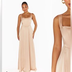 Nwot show me your MuMu Nina corset dress in  champagne color